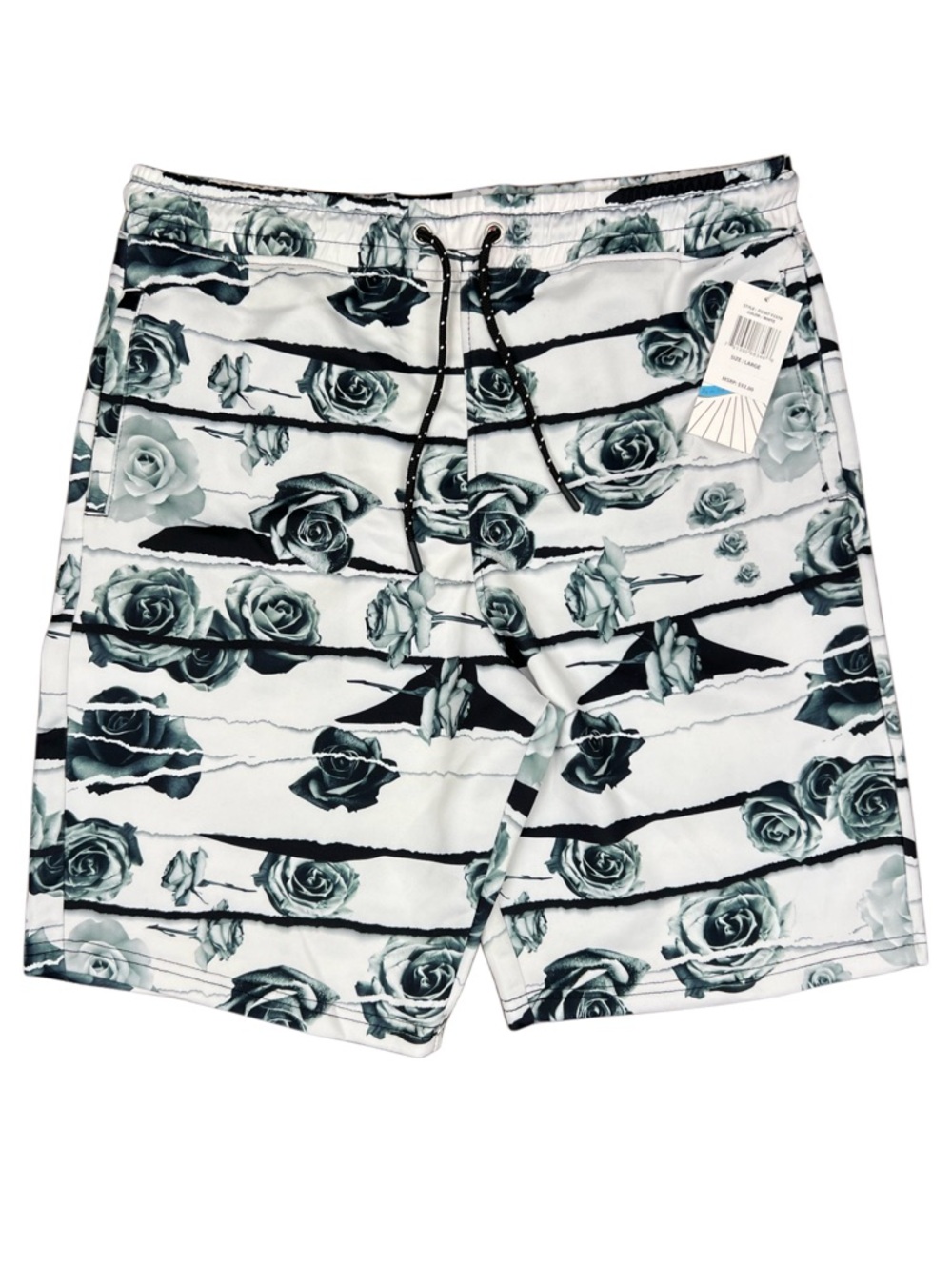 NWT Fresh Prints of Bel-Air by Drill Clothing Rose Print Drawstring Shorts Large